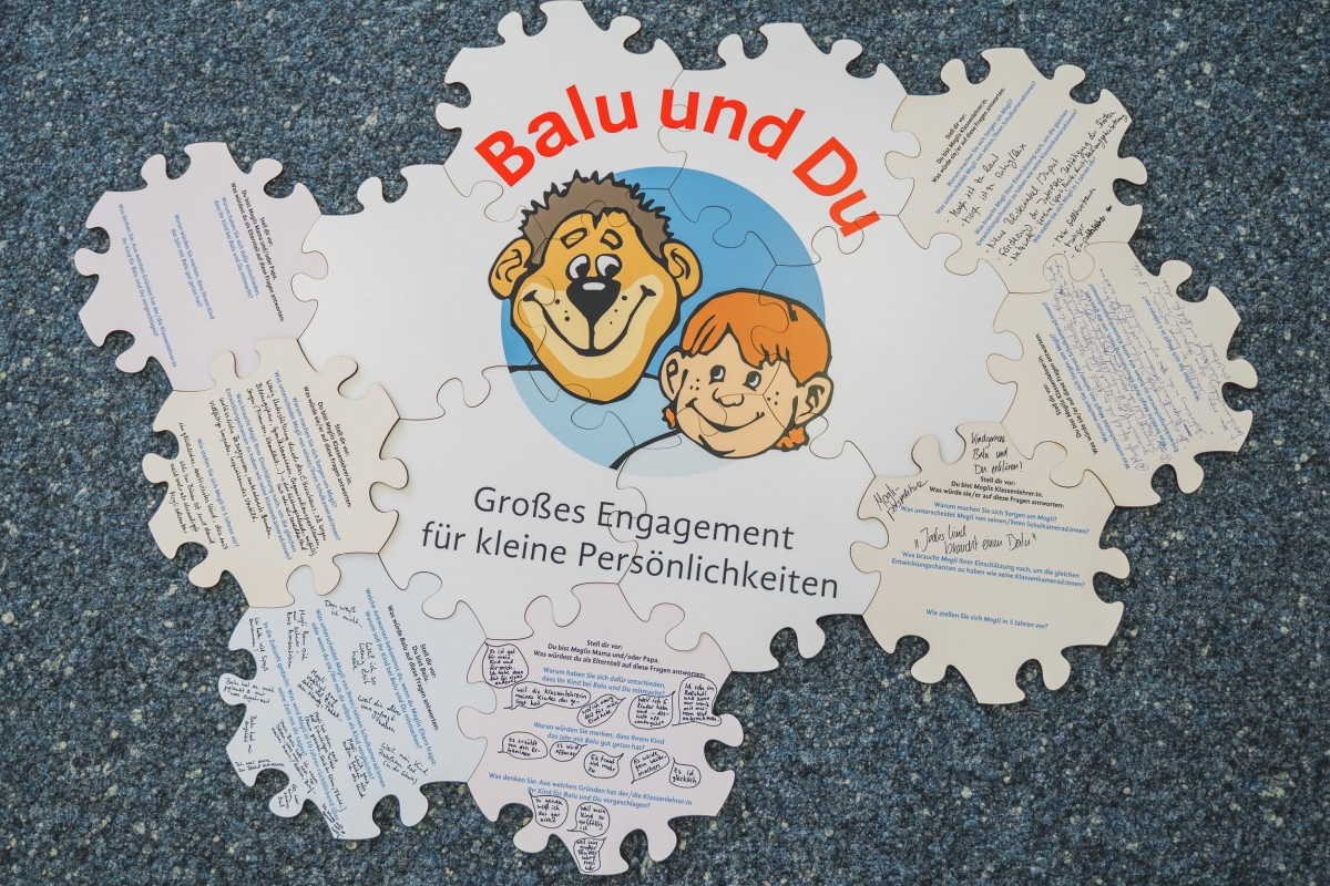 Puzzle über die Aufgabenbereiche der Gruppe. 