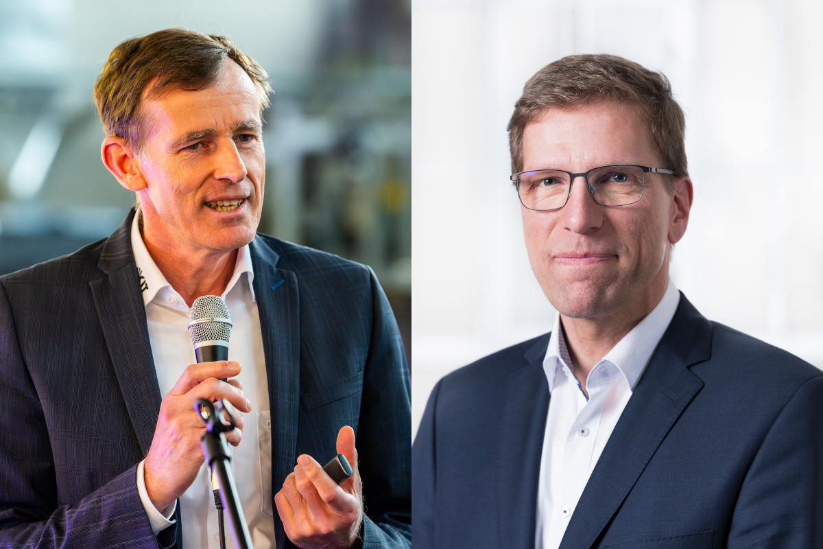 Marcus Geimer und Martin Doppelbauer posieren jeweils für ein Foto.